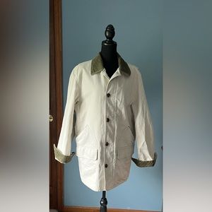 Gap quilted cotton jacket/light coat szM. Light beige/olive corduroy accents.